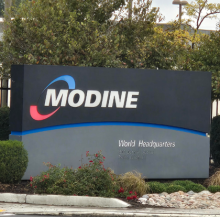 Modine sign in front of its Racine campus. 