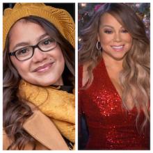 L to R: Liamani Segura, Singer; Mariah Carey, Singer