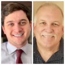 From left to right: Tip McGuire (D); Left, Matt Stalker (R)